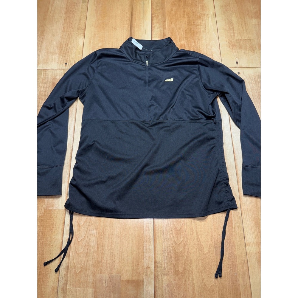 Avia Womens Black Quarter Zip Athletic Pullover‎ Top Long Sleeve Size XXL